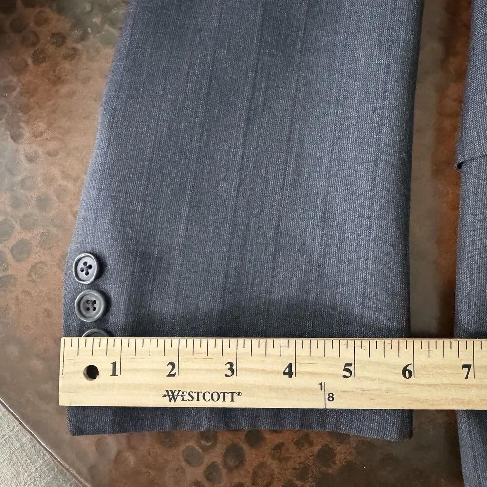 Christian Dior Monsieur Blazer 43L Gray Pinstripe VTG Wool USA Union Sport Coat